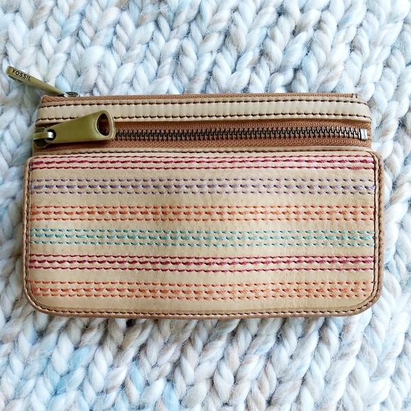 🗝Fossil Explorer Tan Leather w/Colored Stitch Strip - Picture 1 of 11